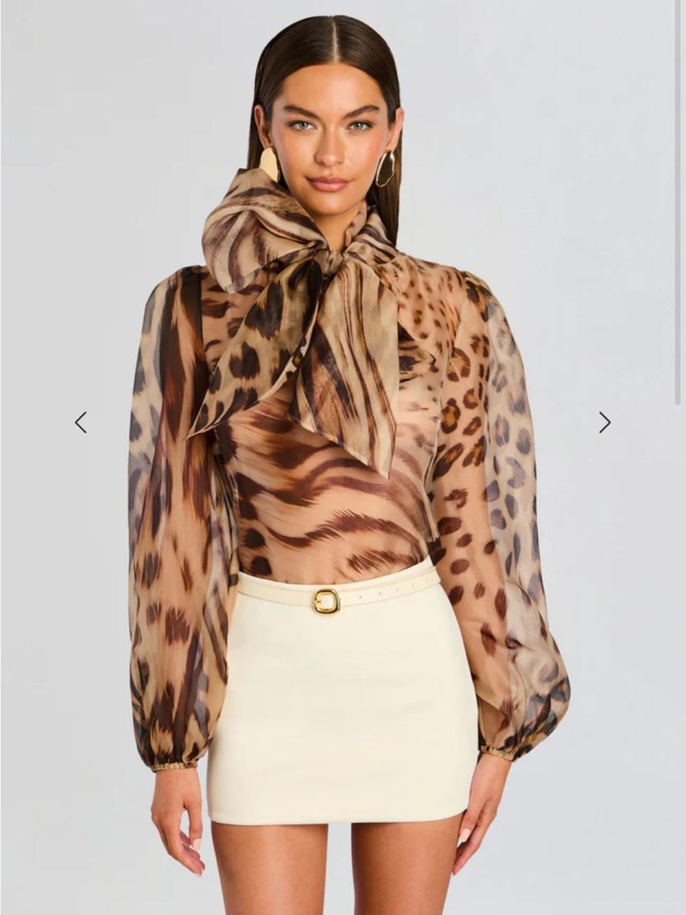 ISO Retrofete Peregrine Silk Blouse - Melting Animal Print - Size M / L / XL